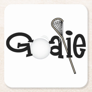 Lacrosse Goalie Square Paper Coaster