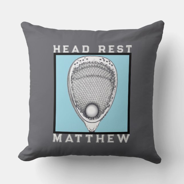 Lacrosse Goalie Throw Pillow (Front)