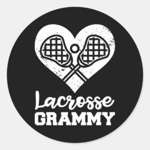 Lacrosse Grammy Heart Funny Lacrosse Player Grammy Classic Round Sticker