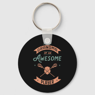 Lacrosse Grandma Awesome Player Grandson Granddaug Key Ring