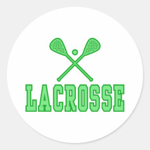 Lacrosse Green Classic Round Sticker