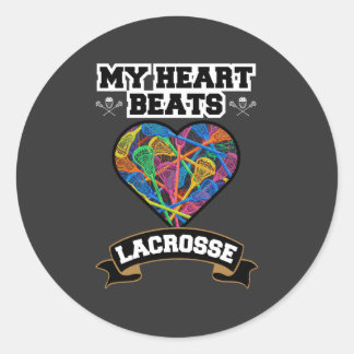Lacrosse Heart Sticks Passion Sport Love Game Classic Round Sticker