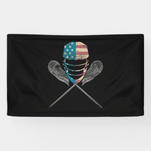 Lacrosse Helmet and Sticks Banner