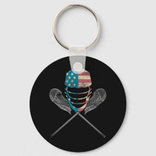 Lacrosse Helmet and Sticks Key Ring