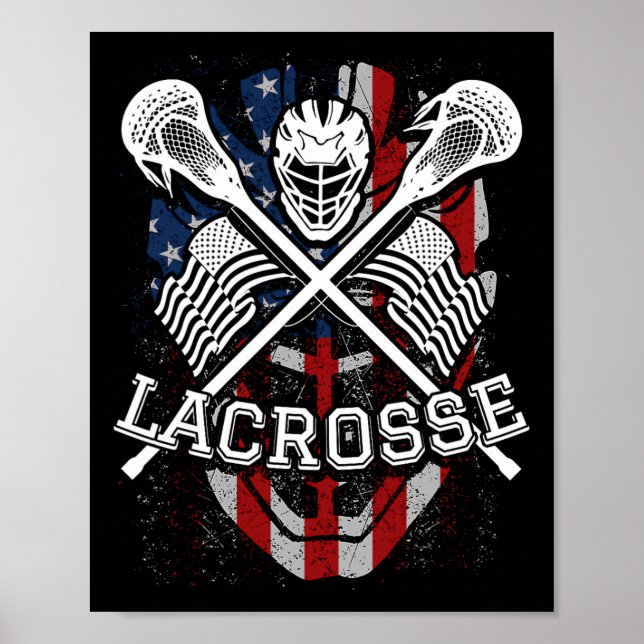 Lacrosse Helmet And Sticks  Poster (Front)