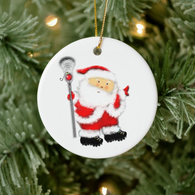 Lacrosse Holiday Gift Ceramic Ornament (Tree)