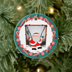 Lacrosse Holiday Gift Ceramic Ornament