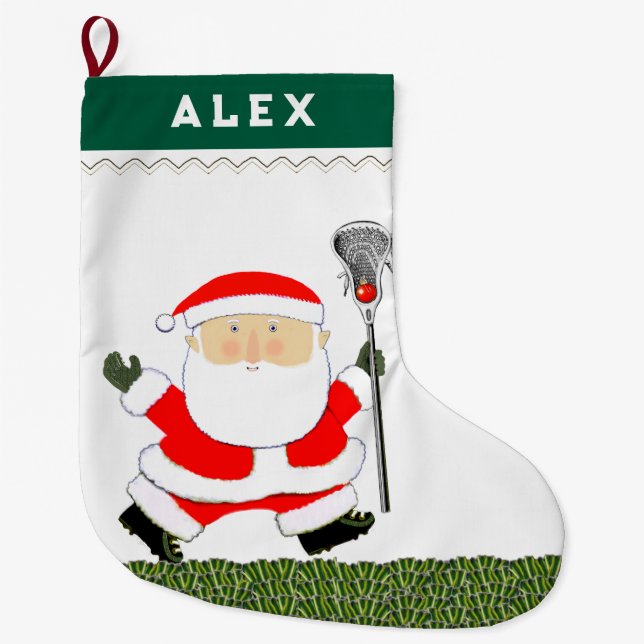 Lacrosse Holiday Gift Large Christmas Stocking (Front)