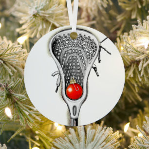 Lacrosse Holiday Gift Metal Tree Decoration