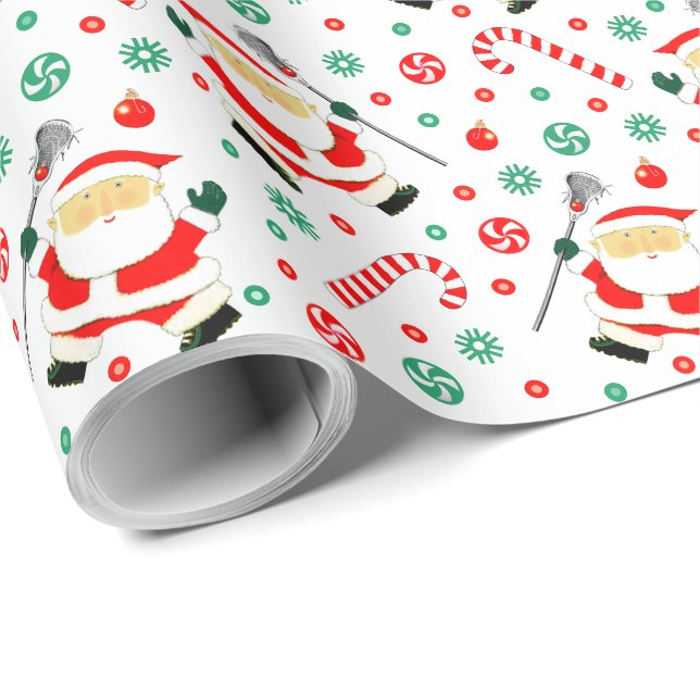 Lacrosse Holiday Gift Wrapping Paper (Roll Corner)