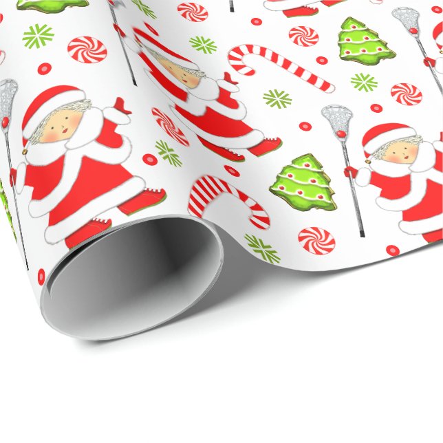 Lacrosse Holiday Gift Wrapping Paper (Roll Corner)