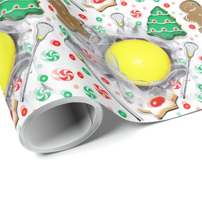 Lacrosse Holiday Gift Wrapping Paper (Roll Corner)
