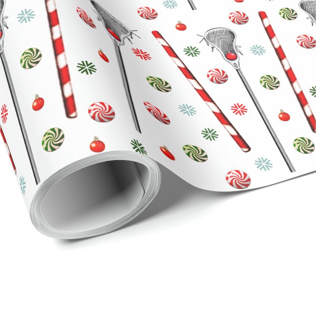 Lacrosse Holiday Gift Wrapping Paper (Roll Corner)