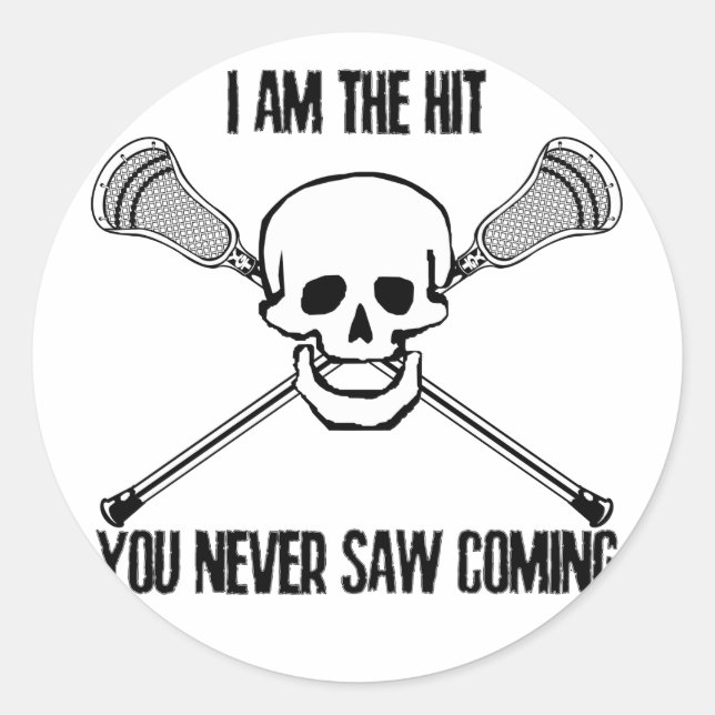 Lacrosse I Am the Hit Classic Round Sticker (Front)