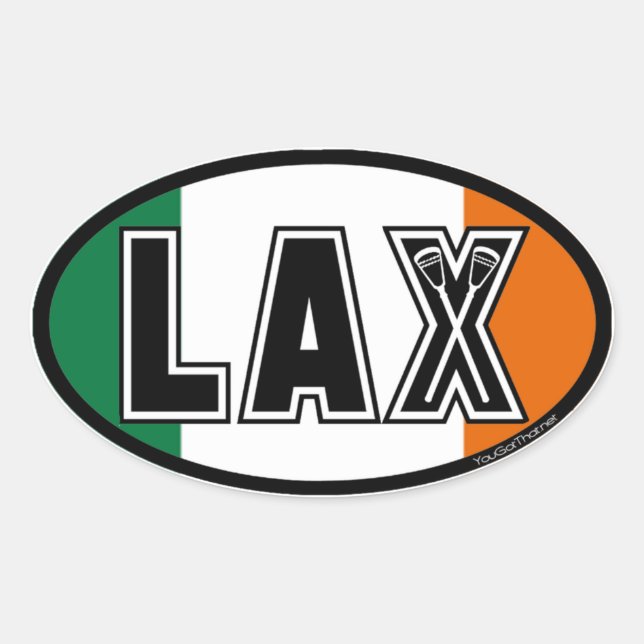 Lacrosse Ireland Lax Flag Oval Sticker (Front)