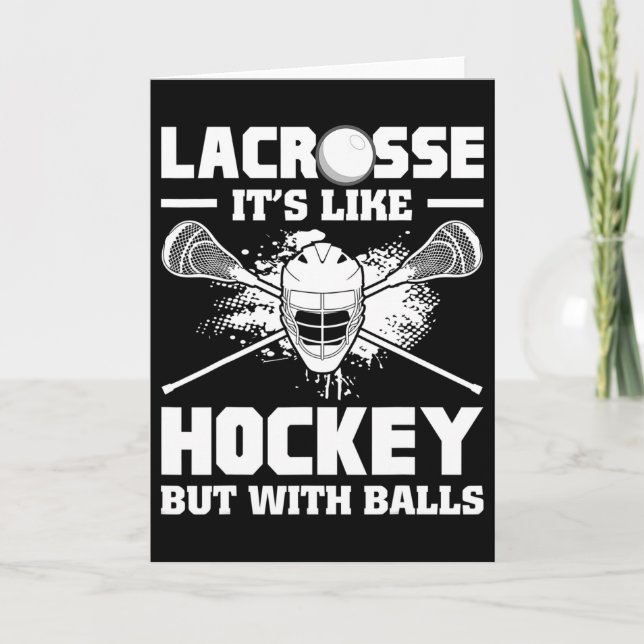 Lacrosse It's Like Hockey But With Funny Player  Card (Front)