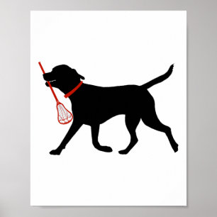 Lacrosse Labrador Fetch Lacrosse Stick Black Lab T Poster