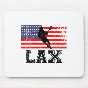Lacrosse Lax American Flag Mouse Pad