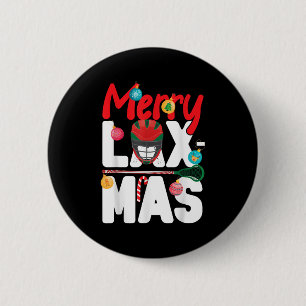 Lacrosse Lax Christmas Merry Lax-mas  6 Cm Round Badge