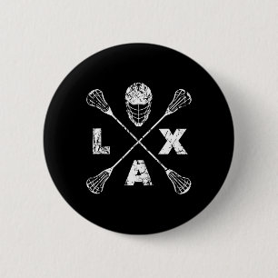 Lacrosse Lax Cross Axis 6 Cm Round Badge