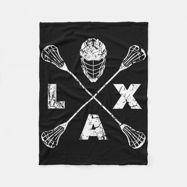 Lacrosse Lax Cross Axis  Fleece Blanket (Front)