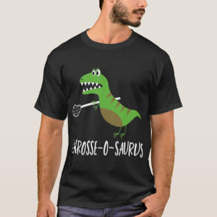 Lacrosse Lax Player Dinosaur Dino Lover Sport Gif T-Shirt