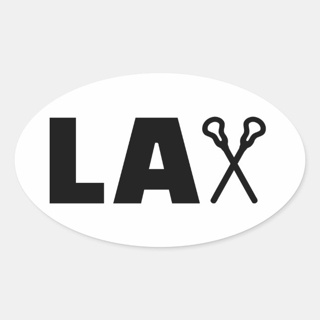 Lacrosse Lax sticks Oval Sticker (Front)