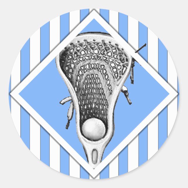 Lacrosse Lax Team Light Blue Classic Round Sticker (Front)