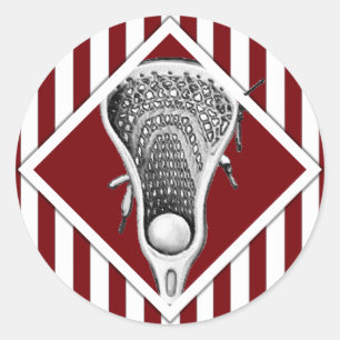 Lacrosse Lax Team Maroon Classic Round Sticker