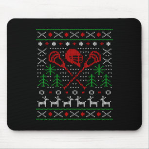 Lacrosse Lax Ugly Christmas Mouse Pad