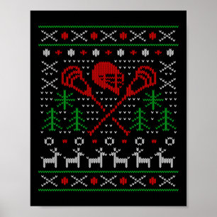 Lacrosse Lax Ugly Christmas Poster