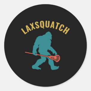 Lacrosse Laxsquatch Funny Lax Goalie Classic Round Sticker