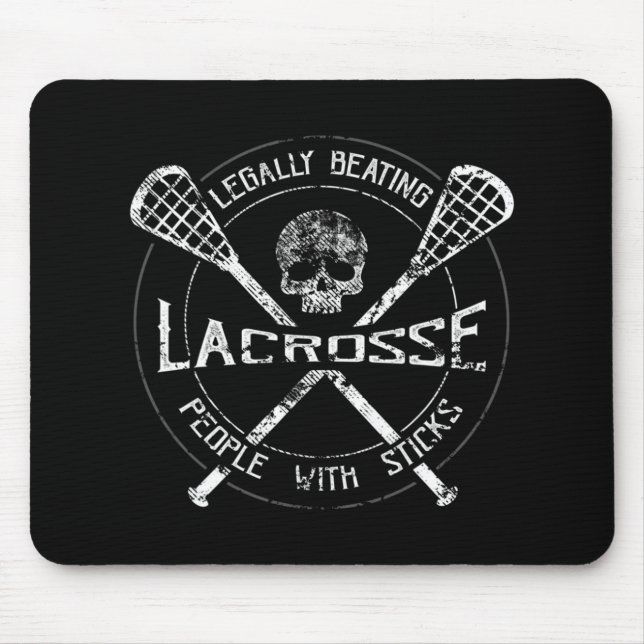 Lacrosse Legally Beating People With Sticks-Fun De Mouse Pad (Front)