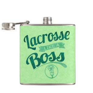 Lacrosse Like A Boss Green Hip Flask