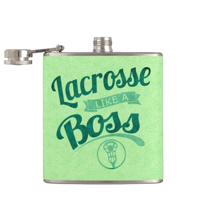 Lacrosse Like A Boss Green Hip Flask (Opened)