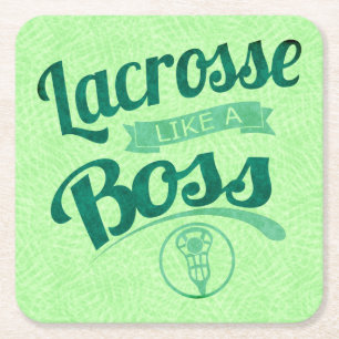Lacrosse Like A Boss Square Paper Coaster