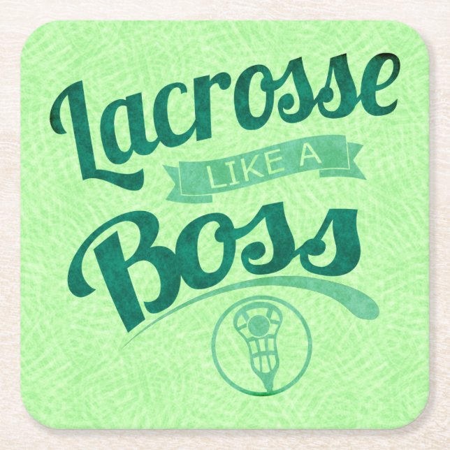 Lacrosse Like A Boss Square Paper Coaster (Front)