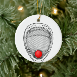Lacrosse Merry Lax-mas Christmas Ceramic Ornament