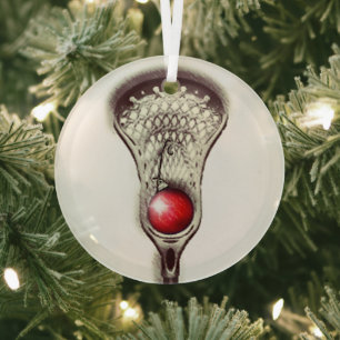 Lacrosse Merry Lax-mas Glass Tree Decoration