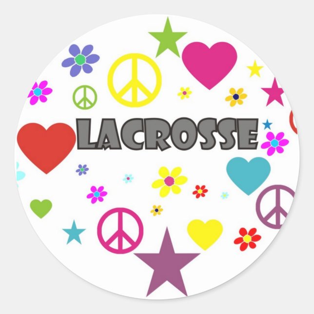 Lacrosse Mixed Graphics Classic Round Sticker (Front)