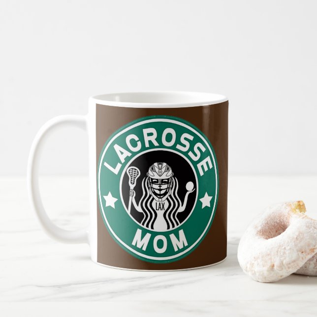 Lacrosse Mum Caffeine Coffee Lover  Coffee Mug (With Donut)