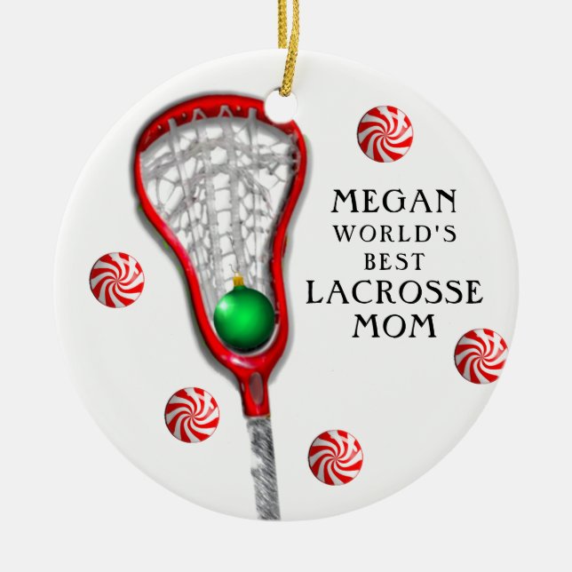 Lacrosse Mum Ceramic Ornament (Front)