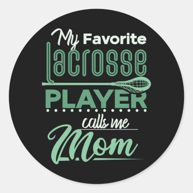 Lacrosse Mum Classic Round Sticker (Front)