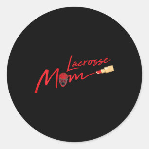 Lacrosse Mum Cool Sport Lax Mama Mummy Momma Wife  Classic Round Sticker