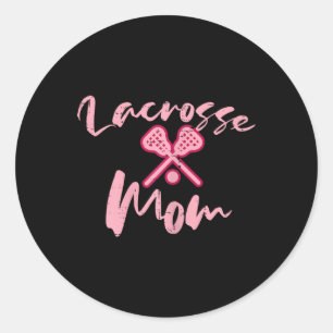 Lacrosse Mum Cute Mothers Day Sports Mama Mummy Wo Classic Round Sticker
