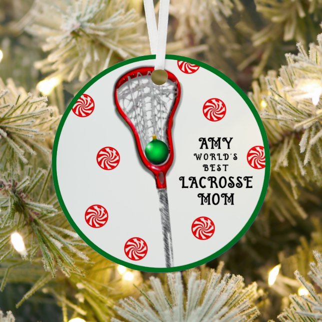 Lacrosse Mum Metal Tree Decoration (Insitu)