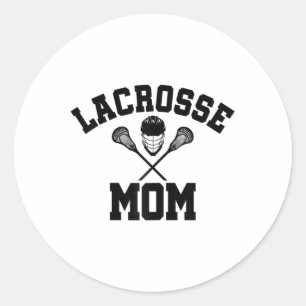 Lacrosse Mum Outfit For Sporty Mother  Classic Round Sticker