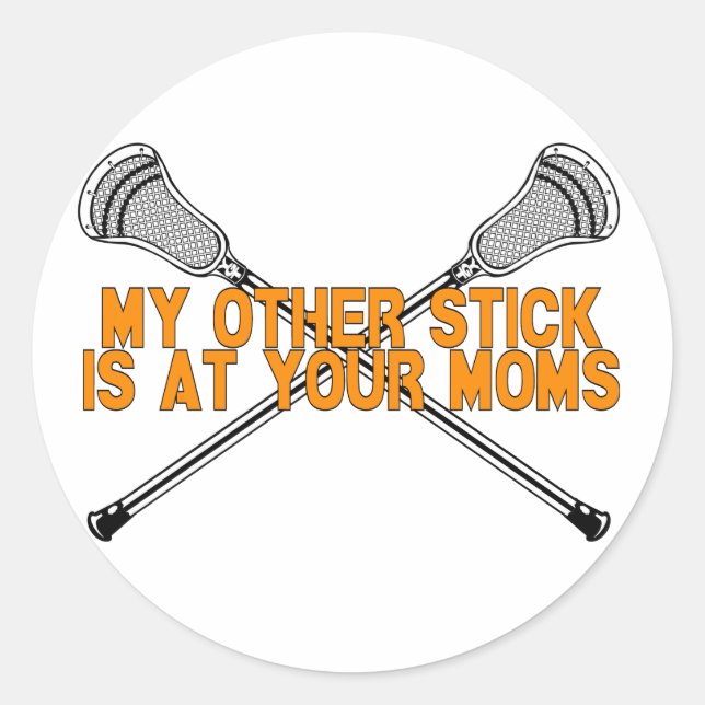 Lacrosse My Other Stick Classic Round Sticker (Front)