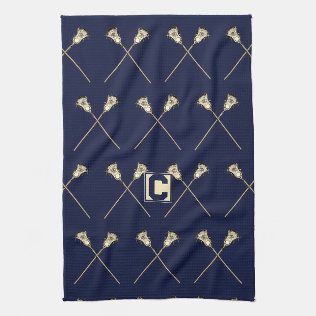 Lacrosse Navy Sports Towel (Vertical)
