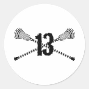 Lacrosse Number 13 Sticker